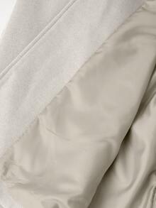 Women's Wool Blend Coat With Faux Fur Collar, Cuffs And Belt - Fashionable Long Jacket For Cold Weather - Beige - View 8