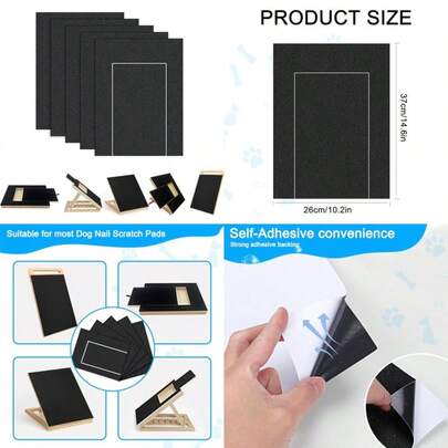 New 5-Pack Dog Nail Scratch Board Refills - Sandpaper Replacement Pads For Pet Nail Trimming And Claw Care Fits Cats And Dogs
