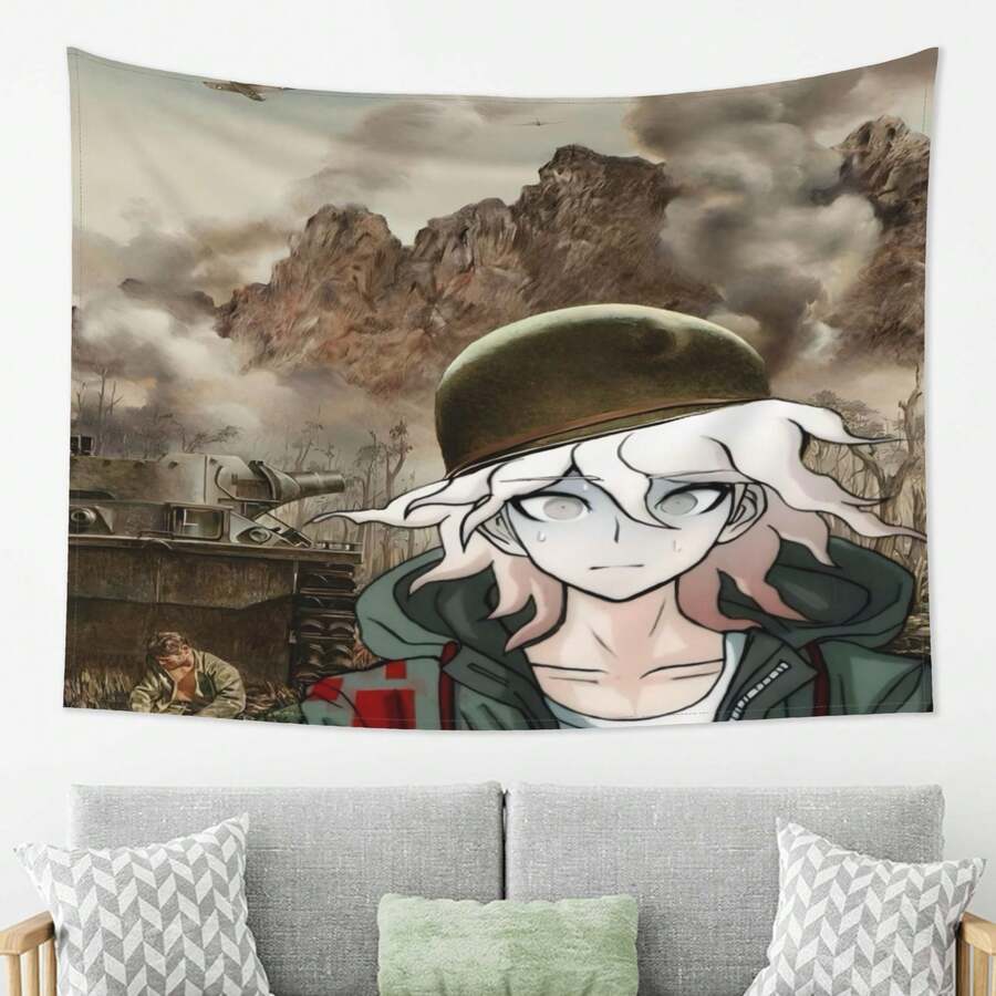 Komaeda Nagito Abstract Art Personality Pattern Tapestry - Polyester Blanket, Bedroom And Living Room Wall Hanging Decor, Stylish Party Accessory, Holiday, Activity Emblem - 1PC - Xem 1