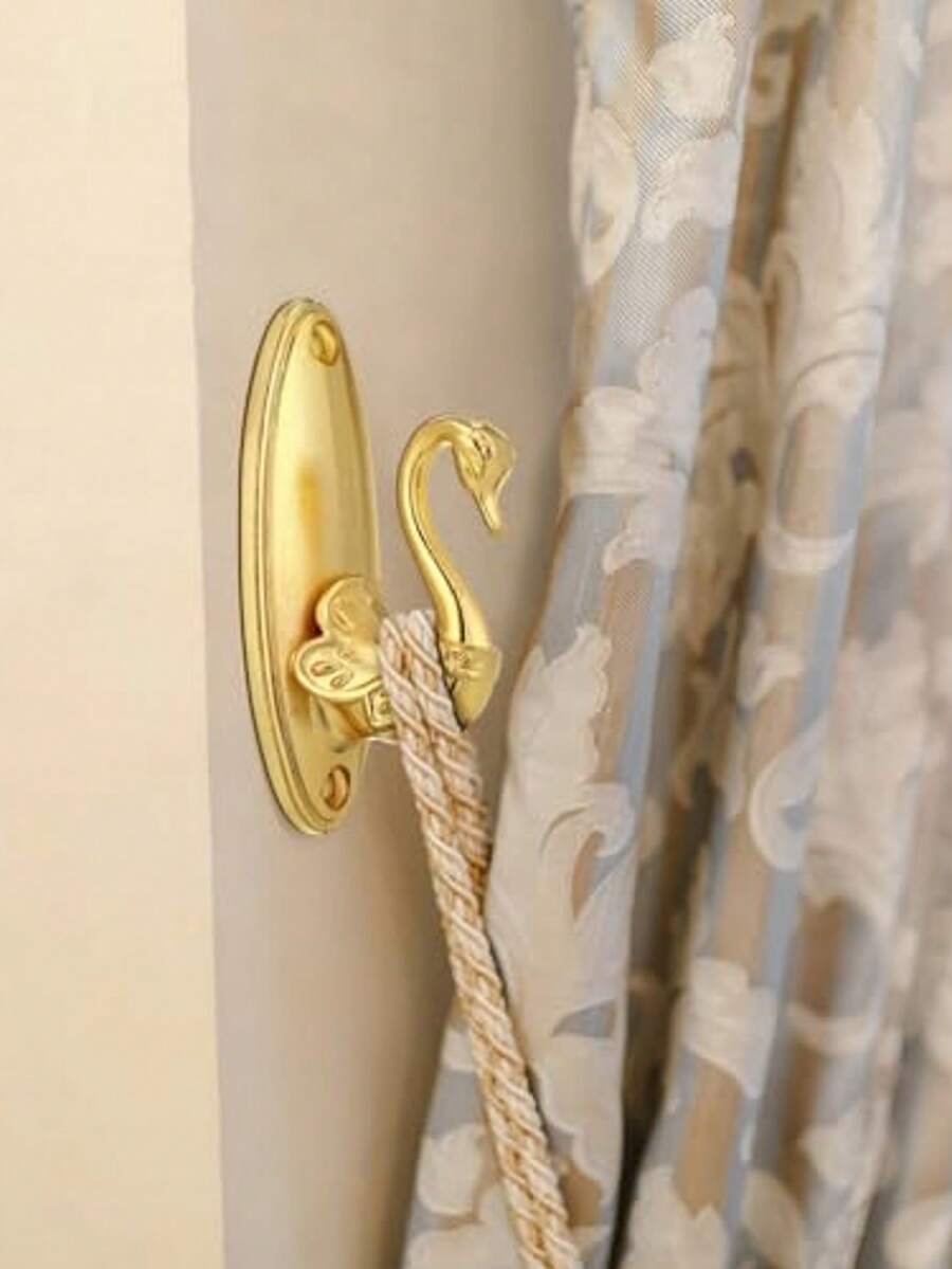 1 chiếc móc buộc rèm hình thiên nga kiểu cổ điển - Móc treo rèm phụ trợ trang nhã, giá đỡ rèm nhỏ đa năng, phù hợp cho trang trí nhà cửa và rèm cửa.