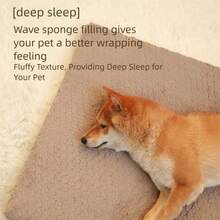 1pc Plush Pet Pad, Removable & Washable Dog/Cat Mat, Warm & Comfortable, Suitable For Dog Cage/Bed, All Season, Thickened Warm Plush Mat For Winter - Pink - View 3