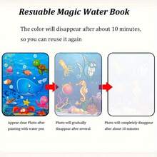1pc Magic Water Picture Books, Reusable Magic Drawing Books And Pens, Activity Books, Random Color Pens - Multicolor - View 5
