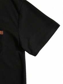 Áo thun tay lửng có túi, kiểu dáng thường ngày, thời trang, nhẹ nhàng cho bé trai tuổi teen, thích hợp cho mùa hè. - màu đen - Xem 4