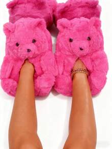 Cute Cartoon Bear Multi-Colored Women's Slippers, Warm Cotton Shoes, Cartoon Bag Heel Shoes, Cartoon Fun Doll Shoes, Quirky Shoes, Teddy Bear Heel Shoes, Women's Bear Slippers, Home Shoes, Teddy Bear Heel Shoes, Couple Teddy Bear Slippers, Exclusive Creative Cartoon Cotton Shoes,A Pair Of Cute And Fun Cartoon Women's Home Warm Shoes, Adorable Warm Slippers, Flat Shoes, Fun Cartoon Bunny Quirky Shoes, Cosplay Shoes, Couple Shoes, Cartoon Shoes, Student Shoes, Funny Shoes, Millennial Style Women's Warm Shoes, Flat Home Slippers, Men's And Women's Funny Shoes, Halloween, Christmas, Cartoon Cosplay Shoes, Santa Claus Shoes, One Size Fits All, Warm Shoes, Snow Home Shoes, Quirky Shoes, Creative Shoes, Cute And Fun Animal Shoes, Cartoon Puppy, Cartoon Bunny Flat Home Slippers, Silent Shoes For Wooden Floors, Women's Slippers, Men's Slippers, Couple Slippers, Plus Size Warm Shoes, Snowy Indoor Home Slippers. - 玫紅色 - 查看 3