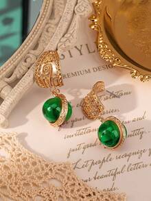 1 对复古波西米亚风格优雅独特几何镀金金属吊坠耳环，适合女性日常、节日、派对、婚礼、订婚、旅行、节日、送给好朋友的礼物、珠宝