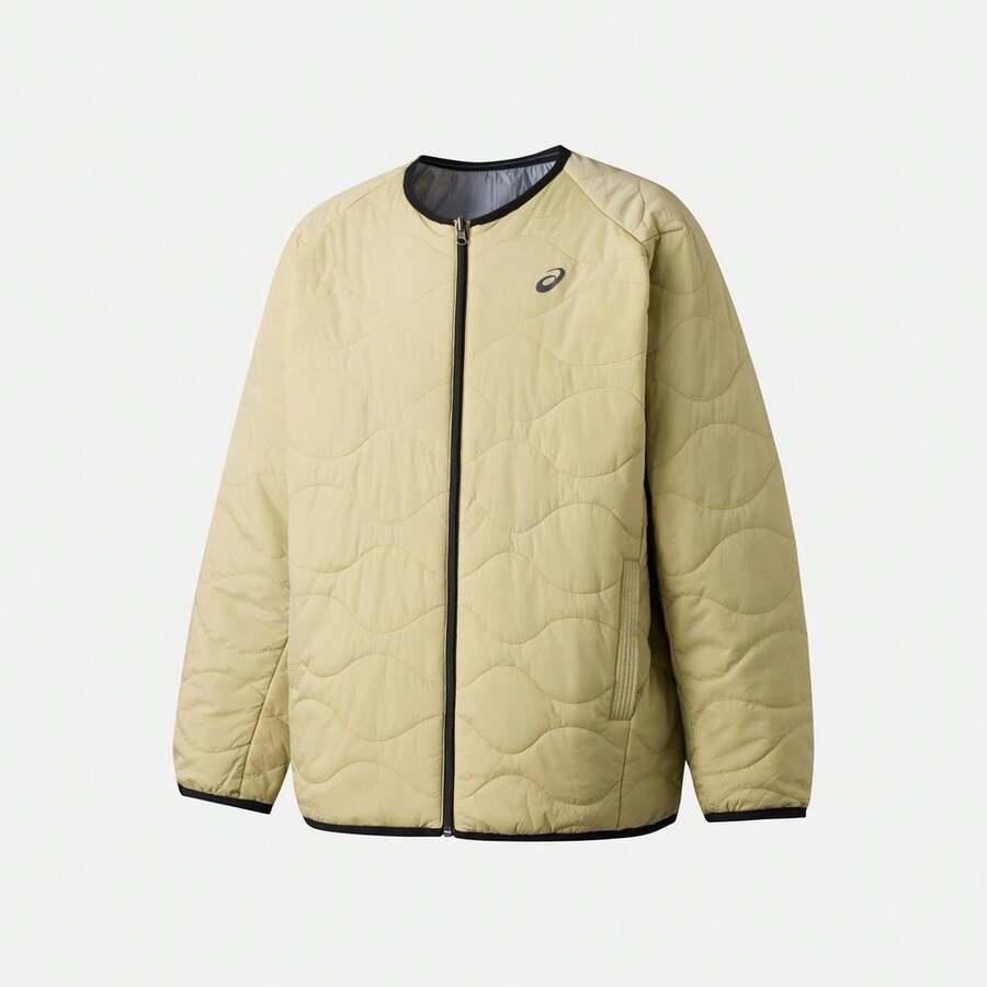 Asics 男女通用双面绗缝外套，棉质羽绒服，薄款羽绒服 2033C013-200 - 黃色 - 查看 1