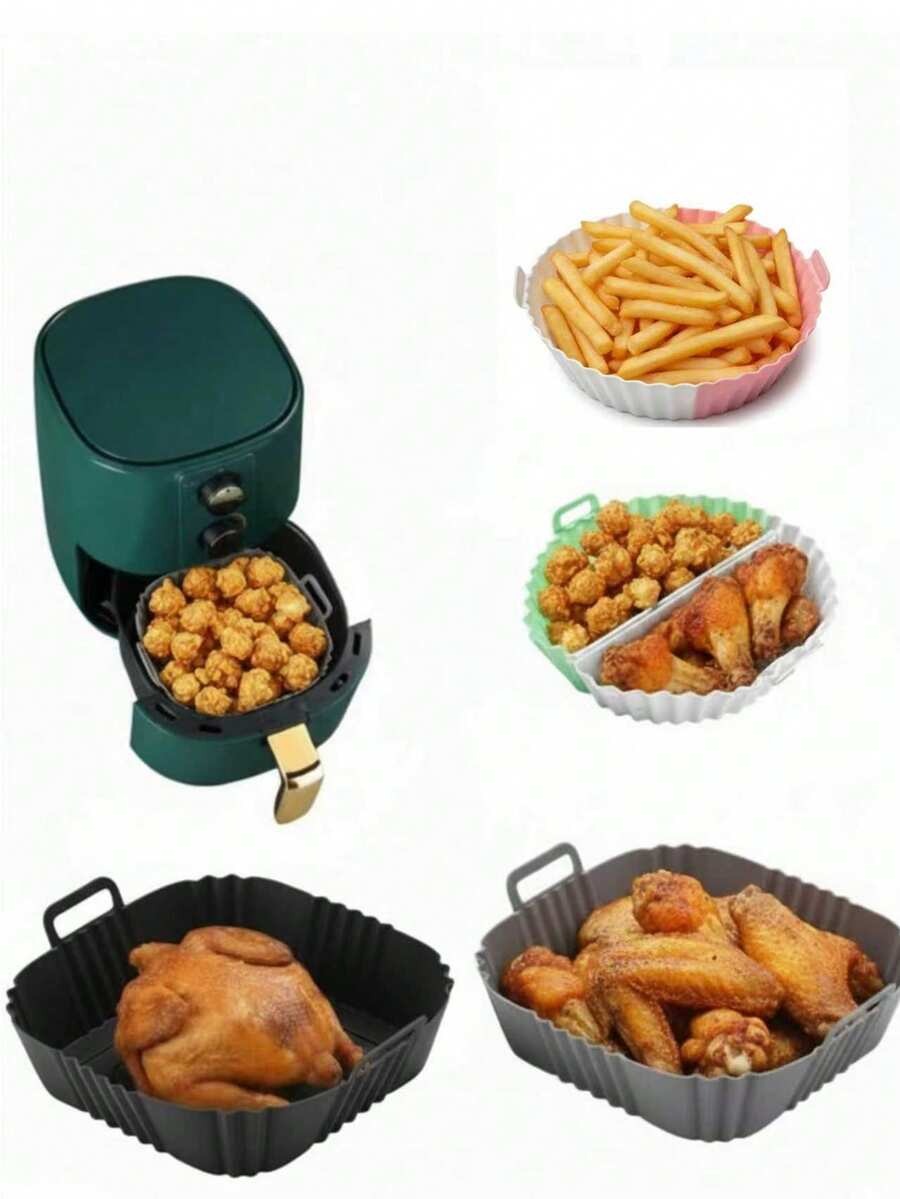 Silicone Air Fryer Mat, Air Fryer Pad, Grill Pan Tray Mat, Baking Oven Tray Liner, Reusable Silicone Baking Mat, Kitchen Gadget - Multicolor - View 1