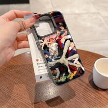 Funda trasera mate a prueba de golpes con temática de anime para iPhone 16, 15, 14, 13, 12, 11 Pro Max, X, XR, XS Max, 8, 7 Plus - Diseño duradero y elegante - Colores mezclados - Ver 6