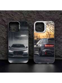 Funda para teléfono de coche deportivo A-Audies RS compatible con 16 15 14 13 12 11 Pro Max Plus, color a prueba de golpes, cubierta trasera plateada, funda compatible con funda  17 pro max, funda  17 pro, funda  17, funda  16, funda  16 pro max, funda  15. - Z2 - Ver 7