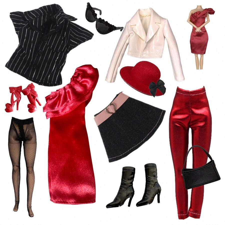 Luxury Doll Outfit Set, Designed For Fashion Enthusiasts, Includes Exquisite Accessories, Suitable For Various Occasions. Fits 11.5-12 Inch Dolls, 1/6 BJD Doll Clothes, Can Be Used As Holiday Gifts. - Nhiều màu - Xem 1