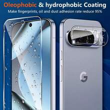 4pcs Set For Google Pixel 10/ Pixel 10 Pro/ Pixel 10 Pro XL/Pixel 10 Pro Fold, 2pcs Screen Tempered Glass Protector + 2pcs Camera Lens Tempered Glass Protector, Bubble-Free Protection, Fashionable Design, Perfect Fit, Durable Glass, High-Quality Protective Film, Phone Screen Protector, Tempered Glass Protector, Phone Accessories, With Unlocking Function, Phone Care Kit, Thin Design, Smartphone Protective Film, Antenna Film Blocking Board Lens Design - Clear - View 10