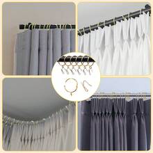 10/30/50个金属窗帘环，带尖钩，适用于窗户、浴帘的挂环和窗帘钩，直径38毫米/1.49英寸（黑色、银色、金色） - 彩色 - 查看 7