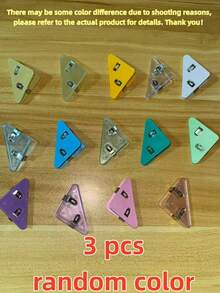 Colorful Multifunctional Creative Right Angled Triangle Corner Clips, Office Stationery Clips, Test Paper Anti Roll Clips, Anti Book Curling, Electronic Data Ticket Clips, Student Test Paper Edge Clips, Document Memo Clip Edge Corner Clips, Storage Clips, Triangular Book Clips, Sealing Clips, Paper Clips, Sealing Clips - Gold - View 12