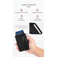 1 pieza Cartera de fibra de carbono con protección RFID para hombres, billetera minimalista de lujo ultra delgada, bolso de embrague de metal negro para negocios, regalo para novio, padre, esposo, regalo de viaje y negocios para hombres, casual de negocios, almacenamiento NASH - Multicolor - Ver 7