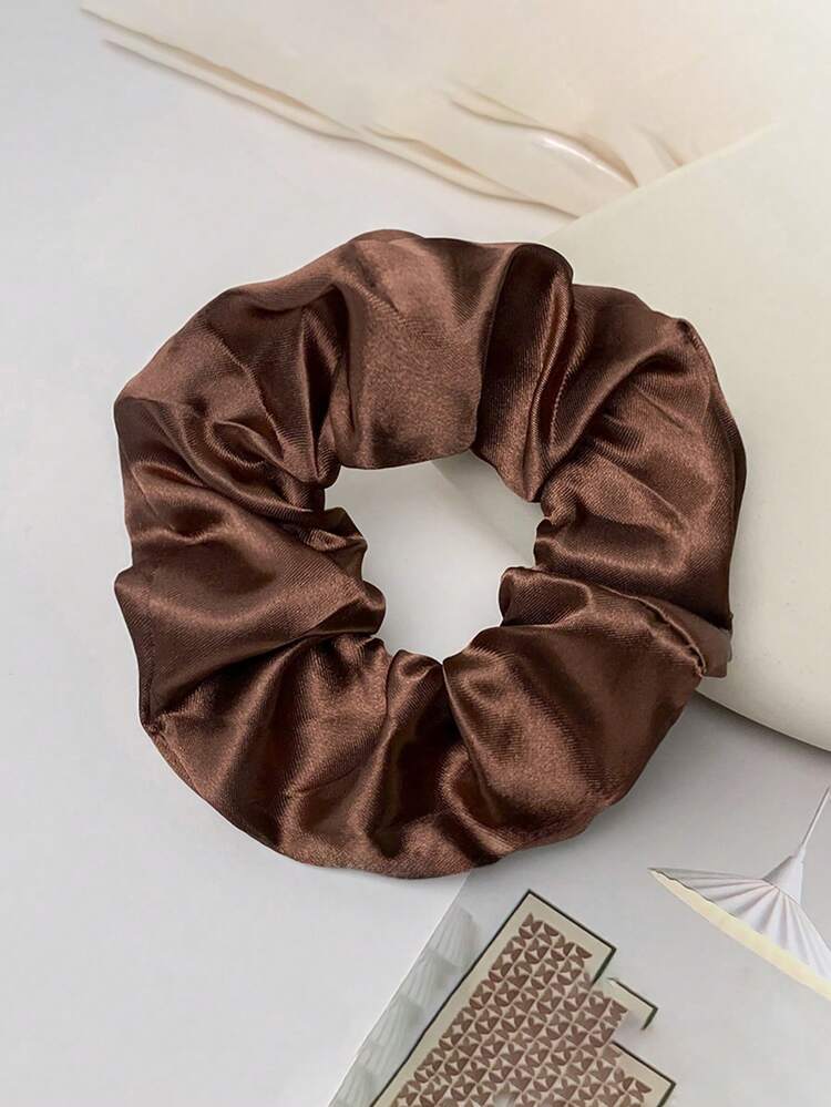 12 piezas/1 pieza Coleteros de satén de unicolor clásico de 12 cm/4,72 pulgadas, accesorios de pelo elegantes y minimalistas de alta gama, adecuados para uso diario casual, fiesta, viaje, coleta, moño, lavado de cara, maquillaje, combinación de atuendos - Multicolor - Añade 4