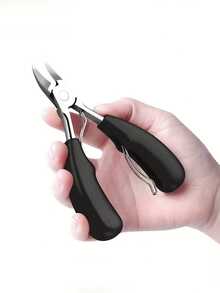 Toe Nail Clippers, Thick Toenail Nipper Or Ingrown Toenail Tool, Stainless Steel Pointed Toenail Clipper For Adults, Rubber Handle, Black, Red - Multicolor - View 4