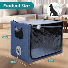 GYJ  Gugxiom Nebulizador para Perro Nido Nebulizador para Mascotas Camara de Oxigeno para Perros y Gatos con Doble Orificio 60 * 46 * 40cm82 - AzulOscuro - Ver 3