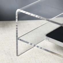 Monitor Stand With Keyboard Compartment, Transparent, For Monitors Up To 24 Inches, 2 Tiers, Acrylic, 50.8 X 19 X 12 Cm - Transparent - View 6