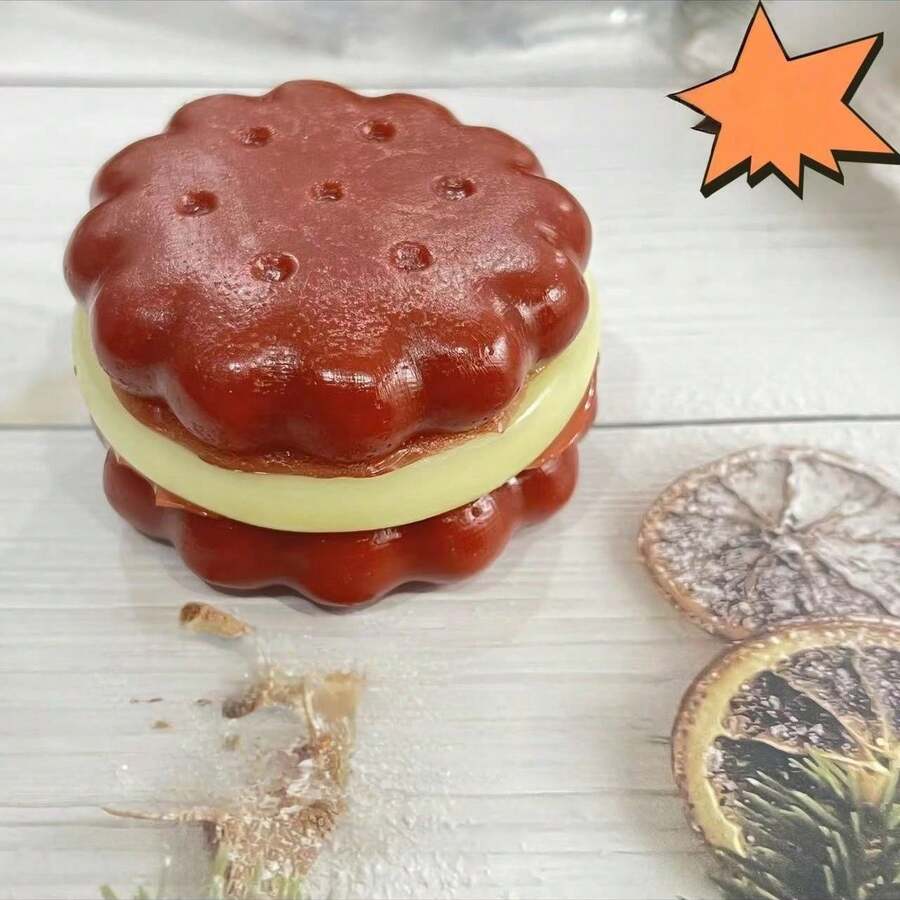 1个巧克力奶油填充慢回弹玩具，硅胶材质，柔软奶油质感，可缓解压力，巧克力色硅胶，款式/颜色随机，非常适合作为圣诞节和新年礼物 - 彩色 - 查看 1