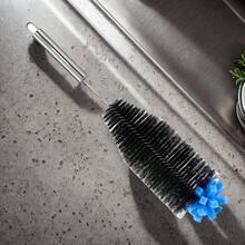 Stainless Steel Long Handle Bottle Brush - 12.2x2.76 Inches Bottle Brushes Cleaning Stainless Steel Scrubber Reusable Washing Kitchen Accessories Cups Glass Glasswares - atributo único - Ver 5