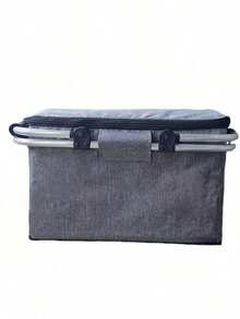 高品质可折叠购物篮，铝合金框架 - 防水隔热黑色牛津布手提袋，适合野餐、购物等，野餐必备 | 时尚手提袋设计 | 铝合金框架篮，野餐篮 - 彩色 - 查看 14