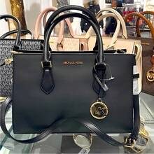 Michael Kors Sheila Medium Satchel, Tote Bag Shoulder Bags For Women,Bags For Women With Adjustable Leather Straps And Gold-Tone Hardware,Fashion Luxury Stylish Handbag Bag For Women,2026 Valentines Day Gift For Her,Shopping Travel School Office - 黑色2 - 查看 7