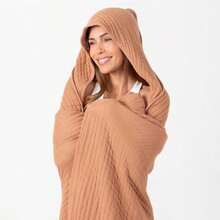 Toalla con Capucha para Adulto Algodón Muselina – Grande y Absorbente para Playa y Baño – Estilo Manta con Capucha, para Adultos(Caramelo Paquete de 1 – Adulto) - Multicolor - Ver 2