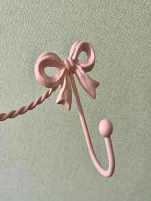 1 件金属壁挂式蝴蝶结钥匙扣 - 法式乡村风格装饰衣帽钩，带 2 个挂钩，可爱的 INS 美学家居装饰，适用于入口、卧室、儿童房、宿舍、壁挂式钥匙收纳盒、宿舍存储解决方案、织物挂钩收纳盒节省空间多用途可调节可堆叠便携式 - 彩色 - 查看 4