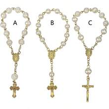 Rosario de Bautizo Beads Dedos Bautista Rosario de acrlico para el  Rosario para el Da de la Primera Comunin Regalo de de - inicial - Ver 6