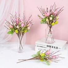 1 Stück Ostereier Baumzweig, künstlicher Ei-Blumen-Schaumstoff-Ei-Baumzweig, Kunstpflanze, Frühlingsblumen-Stiel, Osterdekoration, Familien-Tisch-Feiertagsartikel, zentrale Girlanden-Dekoration, Valentinstag Neujahr DIY Blumenarrangement Dekoration