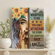 1pc Sunflower Canvas Wall Art Poster With Inspirational Quote, Suitable For Bedroom, Office, Living Room Decor, 2D Flat Printed Unframed - Multicolor - View 4