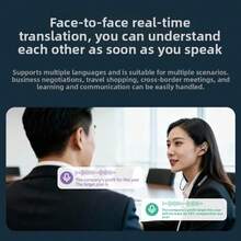 Monster Neck-Hanging Wireless Earphones With AI Translation, Conversation Translation Function, AI Dialogue, Real-Time Translation, 145 Language Translation - Black - View 4
