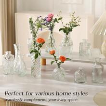Glass Bud Vase Set Of 30 - Small Vases For Flowers In Bulk - Assorted Vintage Crystal Vases For Flowers Table Centerpieces Clear 30 Pcs - Clear - View 3