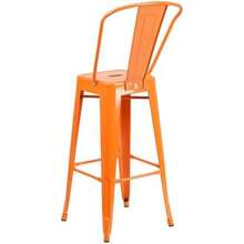 4 Pk. 30'' High Orange Metal Indoor-Outdoor Barstool with Back(default) - Multicolor - Ver 5