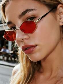 1 Pair Polygon Metal Retro Fashion Glasses - Multicolor - View 2