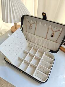 Portable PU Leather Jewelry Box, Jewelry Storage Box, Anti-Oxidation Birthday Gift, Large Capacity For Earrings, Rings, Bracelets, Necklaces, Hair Accessories, Suitable As A Gift For Girlfriends, Friends, And Girls For Festivals Or Birthdays - Multicolor - View 4