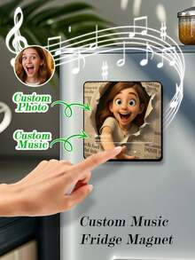 1 chiếc nam châm tủ lạnh album nhạc tùy chỉnh, nam châm tủ lạnh trình phát nhạc cá nhân hóa hiển thị ảnh bài hát và bìa album, quà tặng phù dâu - Phong cách AI - Xem 13