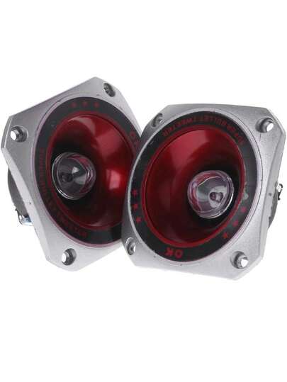 2pcs 3.5-Inch Car Tweeters, Stage-Level Piezo Pure Tweeters, High Power Red Woofer Tweeter