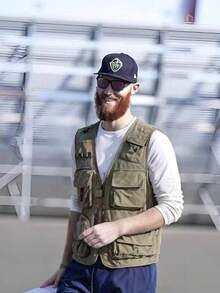 Men's Khaki Casual Fishing/Travel/Outdoor Multi-Pocket Vest Jacket, Suitable For Spring, Summer, Autumn And Winter, Hiking, Photography, Fishing, Camping, Hunting, Tactical Journalist Vest - 卡其色 - 查看 5