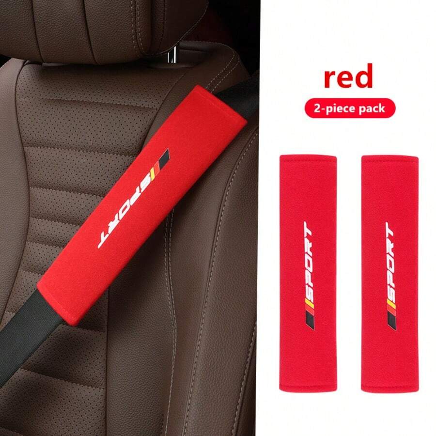 chaohongjia 2 Stück weiche und bequeme Auto Sicherheitsgurt Kissen, personalisierte und modische Sicherheitsgurt Kissen, vier Farben zur Auswahl, geeignet für den Autoeinsatz, frei kombinierbar