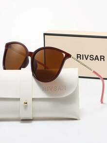 Rivsar 女士时尚偏光水钻猫眼圆形太阳镜，采用TAC材质，轻便耐用，适合驾驶、户外活动、派对、优雅场合、摄影、旅行、休闲等，是送给男士和女士的理想礼物（生日、情人节、夏季、婚礼、斋月），日常及特殊场合皆宜，时尚镜框，佩戴舒适，简约百搭，男女皆宜，高端品牌节日礼品精品太阳镜。 - 彩色 - 查看 8