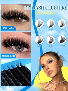CMAYOME 320 قطعة رموش صناعية تأثير مكياج عيون ثلاثية الأبعاد، طقم إطالة الرموش بأنماط مختلطة مع لاصق وختم، ملقاط وفرش للمبتدئين، مجموعة رموش كثيفة وفاخرة مع غراء الإطالة، أعواد مسكرة، مشبك رموش، مكياج جمالي لتكبير العيون، خليط واقعي من رموش DIY للاستخدام اليومي/الثقيل/الخفيف/المسرح - متعدد الألوان - مشاهدة 6