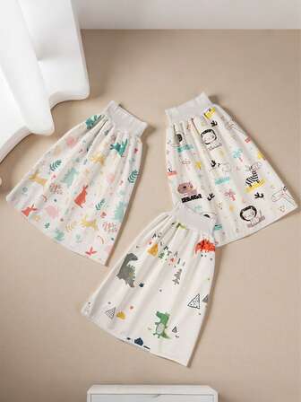 1件防水如厕训练裙，隐藏式按扣设计，透气吸水尿布短裤，适合男婴和女婴，高腰内裤，婴儿尿布裙防漏训练裤，帮助宝宝摆脱尿布，适合4-8岁儿童夜间使用（颜色随机）