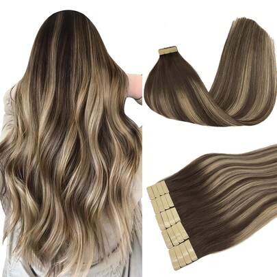 Tóc nối DOORES 50g 20 lọn, 100% tóc người Remy, màu nâu sô cô la đến vàng caramel, chịu nhiệt và có thể nhuộm, keo dán vô hình, phù hợp cho phụ nữ tóc mỏng để tăng độ dày và chiều dài, dễ đeo, tạo nhiều kiểu tóc khác nhau, bền lâu, thích hợp cho cosplay, sử dụng hàng ngày, lễ tốt nghiệp, kỷ niệm, ngày lễ và nhiều dịp khác.