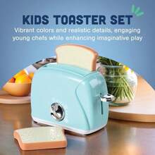 Tostador de Juguete para Niños con Pan para Juego Imaginativo Aparatos de Cocina Juguete de Aprendizaje - como en la foto - Ver 2