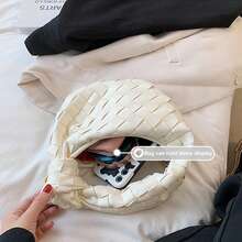 Women's Handbag - Modern White Handwoven Bag With Knot Detail - Versatile For Shopping, Parties And Outings - 白色 - 查看 3