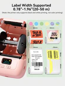 Phomemo M110 Label Makers Barcode Label Printer Bluetooth Label Maker Portable Thermal Printer For Small Business, Address, Barcode, Logo, Clothing, Mailing, Retail, Sticker Printer , With 2 Roll 40*30mm Label (1 Roll Inside The Printer) - Multicolor - View 4