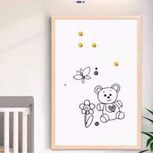 White Wooden Frame Magnetic Whiteboard, Single/Double Sided, Hanging, Office/School/Home Use, Erasable - White - View 7