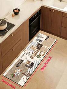 [HOT!!!] 1pc Soft Rubber Kitchen Mat, 3.5mm Thick Kitchen Rug, Retro Coffee Patchwork Style Absorbent Kitchen Floor Mat, Can Be Trimmed To Fit Kitchen Size, Surface Fabric Material, Middle Sponge Layer, Bottom Rubber Layer, Suitable For Kitchen Rugs, Kitchen Decor, Wedding Decor, Home Decor, Bathroom Mat, Entryway Mat, Laundry Room Mat, Hallway Carpet, Living Room Mat, Etc. - Multicolor - View 15