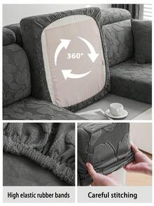 1 Vỏ bọc đệm ghế sofa chống trượt bằng vải Jacquard sang trọng, mềm mại và thân thiện với da, thân thiện với thú cưng, chống bụi bẩn, vỏ bọc ghế sofa đàn hồi, phù hợp với ghế sofa kết hợp hình chữ L và ghế sofa 1/2/3/4 chỗ ngồi (bán riêng lẻ), phù hợp cho mọi mùa - Màu xám đen - Xem 10
